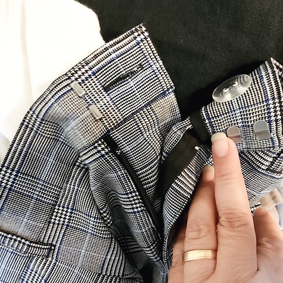 ModCloth Plus Size Wide Leg Plaid High Waist Trouser Pants Women 1X Pockets - Picture 5 of 16